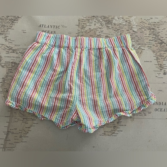 Crewcuts by JCrew Rainbow Seersucker Striped Shorts w/Ruffles Size 12 - Picture 4 of 4